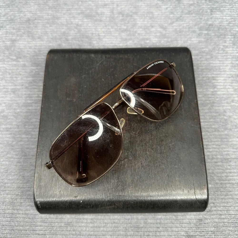 Armani Exchange AX181/S Aviator Y2K Sunglasses Brown Metal Tortoise 62-12-140